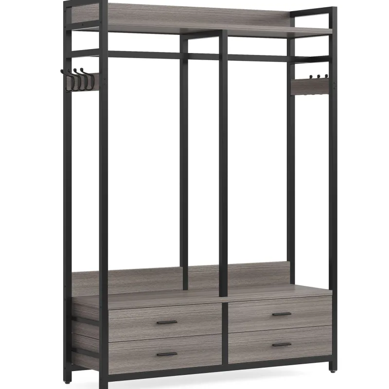 Tribesigns Closet Organizers|Clothes & Garment Racks*Freestanding Closet Organizer, Garment Rack with Drawers & Shelves