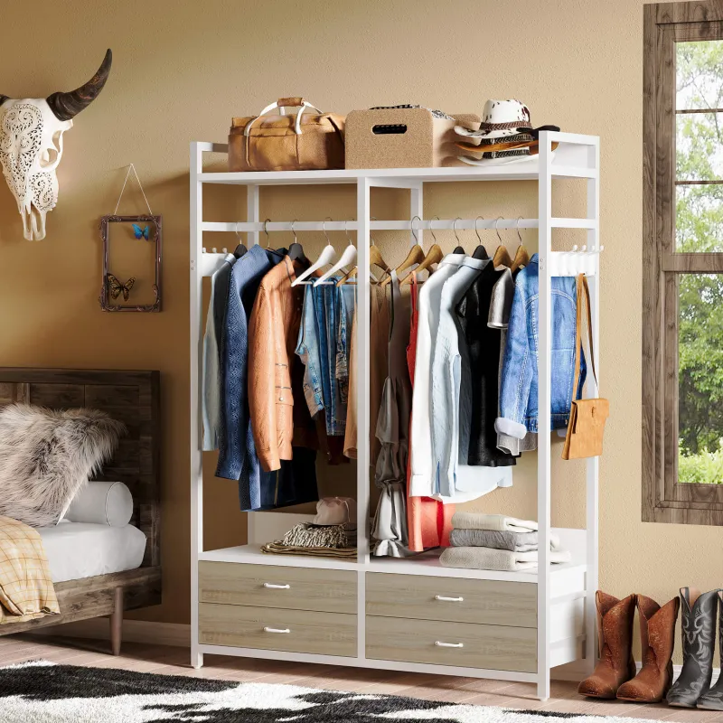 Tribesigns Closet Organizers|Clothes & Garment Racks*Freestanding Closet Organizer, Garment Rack with Drawers & Shelves