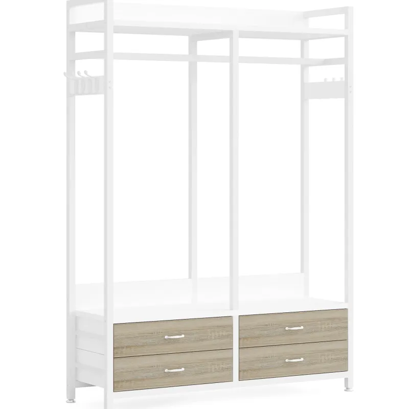 Tribesigns Closet Organizers|Clothes & Garment Racks*Freestanding Closet Organizer, Garment Rack with Drawers & Shelves