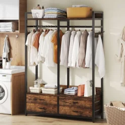 Tribesigns Closet Organizers|Clothes & Garment Racks*Freestanding Closet Organizer, Garment Rack with Drawers & Shelves