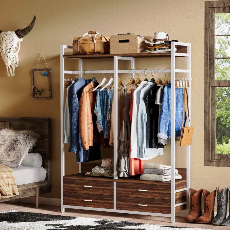 Tribesigns Closet Organizers|Clothes & Garment Racks*Freestanding Closet Organizer, Garment Rack with Drawers & Shelves