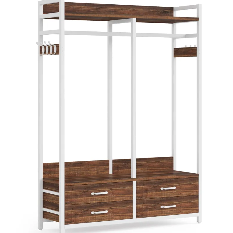 Tribesigns Closet Organizers|Clothes & Garment Racks*Freestanding Closet Organizer, Garment Rack with Drawers & Shelves