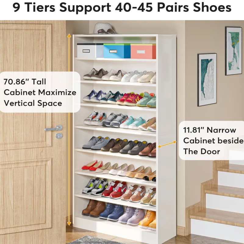 Tribesigns Shoe Racks & Cabinets|Shoe Racks & Cabinets*Freestanding Shoe Cabinet, 9 - Tier 40 - 45 Pairs Shoe Storage Rack