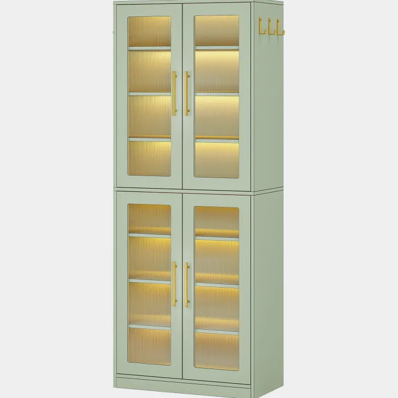 Tribesigns Shoe Racks & Cabinets|Shoe Racks & Cabinets*Freestanding Shoe Cabinet with Acrylic Doors and LED Lights