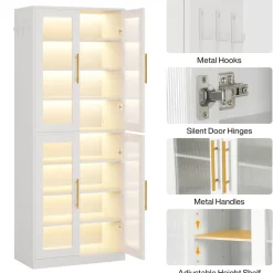 Tribesigns Shoe Racks & Cabinets|Shoe Racks & Cabinets*Freestanding Shoe Cabinet with Acrylic Doors and LED Lights
