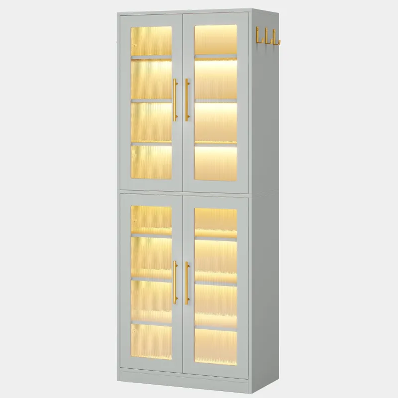 Tribesigns Shoe Racks & Cabinets|Shoe Racks & Cabinets*Freestanding Shoe Cabinet with Acrylic Doors and LED Lights