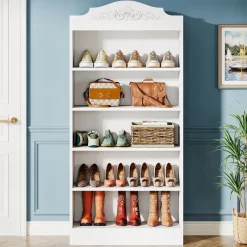 Tribesigns Shoe Racks & Cabinets|Shoe Racks & Cabinets*Freestanding Shoe Cabinet, 72.8" Wood 5 Tiers Shoe Storage Rack