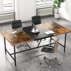 Tribesigns Desks*6FT Conference Table, 70.8 x 35.4 inch Meeting Table Computer Desk