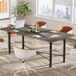 Tribesigns Desks*6FT Conference Table, Modern Meeting Table Training Boardroom Table