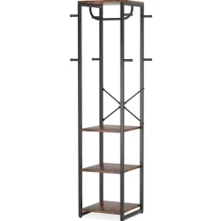 Tribesigns Shoe Racks & Cabinets|Shoe Racks & Cabinets*Full-frontal shot of 's Coat Rack, Freestanding Corner Hall Tree with 4 Shelves 8 Hooks.