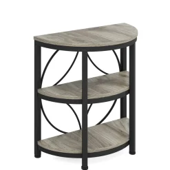 Tribesigns End & Side Tables*Half - Round End Table, 3 - Tier Narrow Side Table with Metal Frame