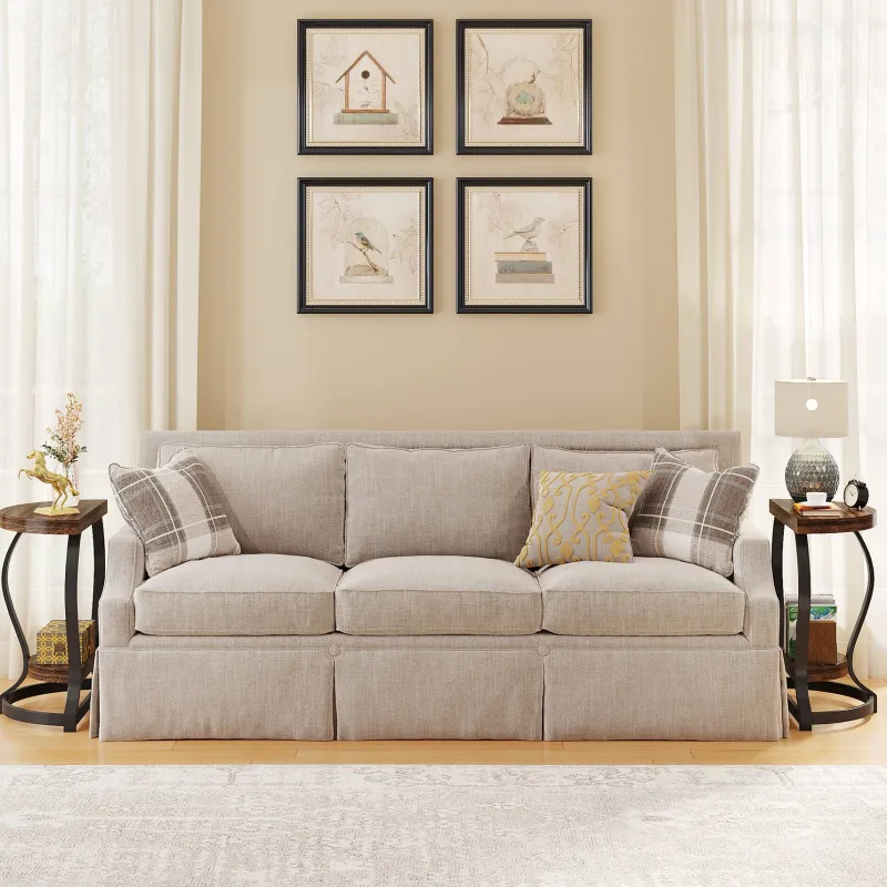 Tribesigns End & Side Tables*Half - Round End Table, Side Table with 2 - Tier Shelves