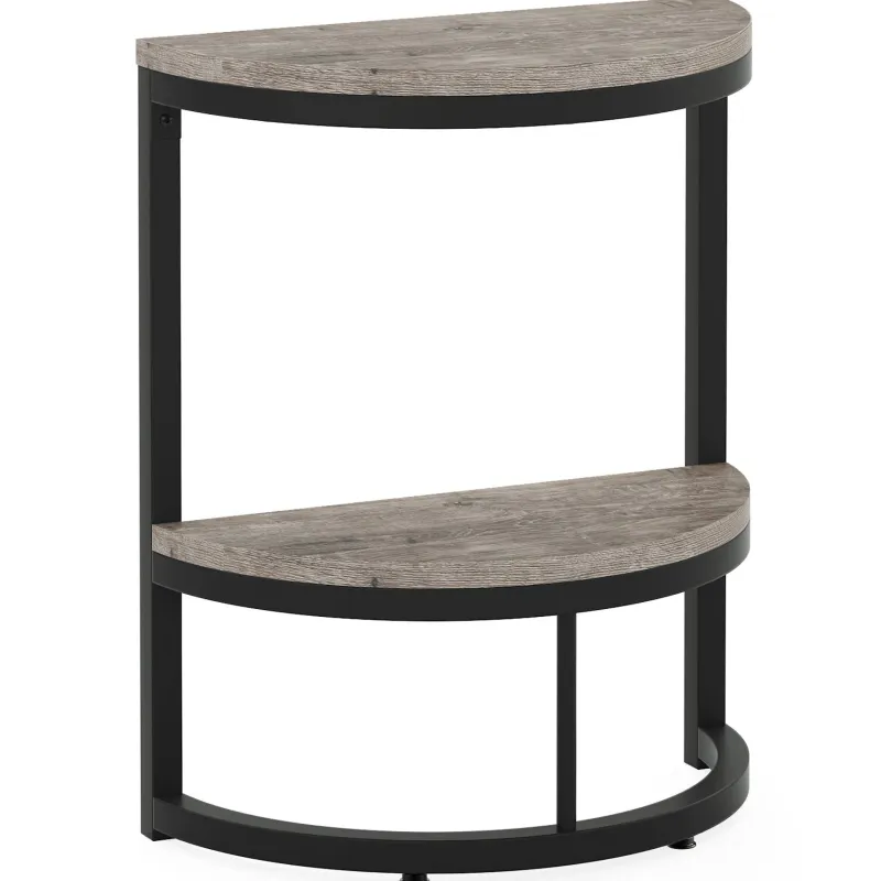Tribesigns End & Side Tables*Half Round End Table, Narrow Side Table with Metal Frame