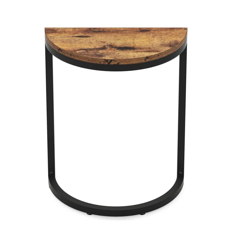 Tribesigns End & Side Tables*Half Round End Table, Narrow Side Table with Metal Frame