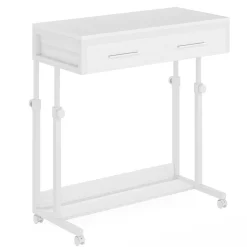 Tribesigns Desks*Height Adjustable Desk, Mobile Side Table Portable Desk with Drawers