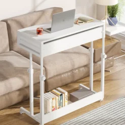 Tribesigns Desks*Height Adjustable Desk, Mobile Side Table Portable Desk with Drawers