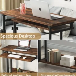 Tribesigns Desks*Height Adjustable Desk, Rolling Standing Desk Portable Desk