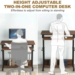 Tribesigns Desks*Height Adjustable Desk, Rolling Standing Desk Portable Desk
