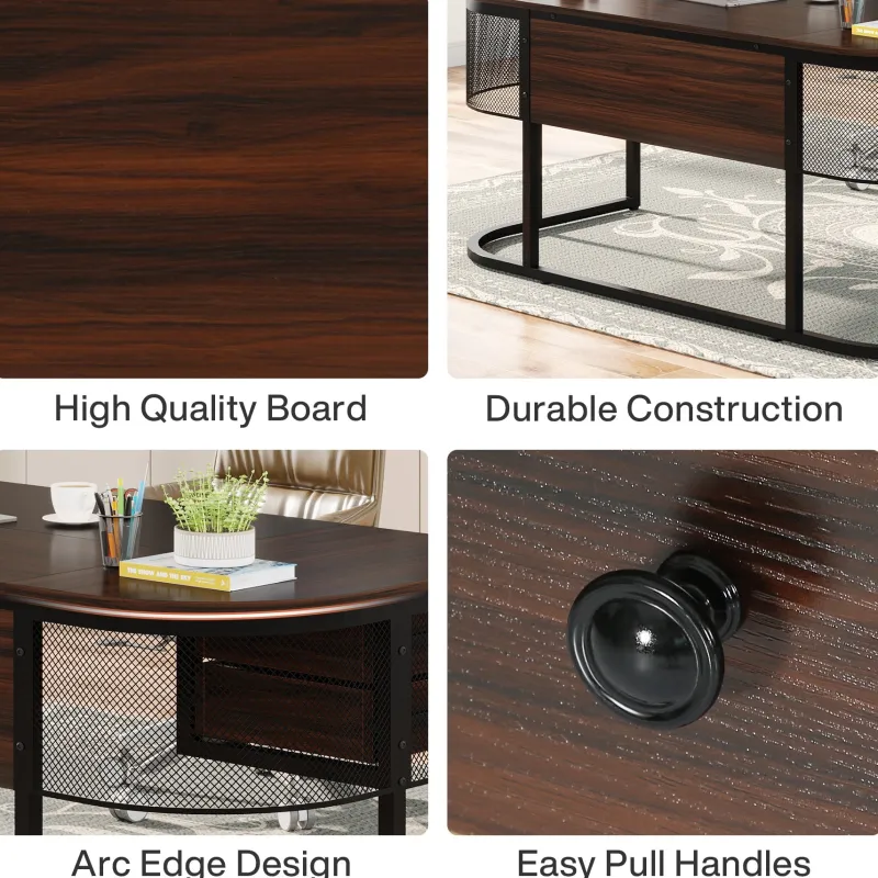Tribesigns Desks*63-Inch Computer Desk Executive Desk with 4 Drawers