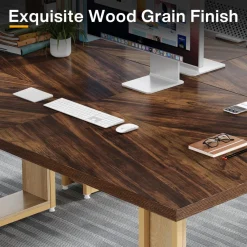 Tribesigns Desks*63-Inch Computer Desk, Rectangular Wood Executive Desk for Home Office