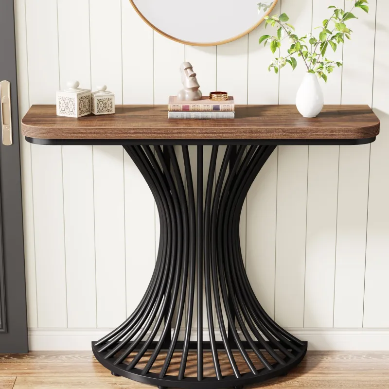 Tribesigns Console Tables|Console Tables*39-Inch Console Table, Accent Sofa Table with Geometric Metal Base