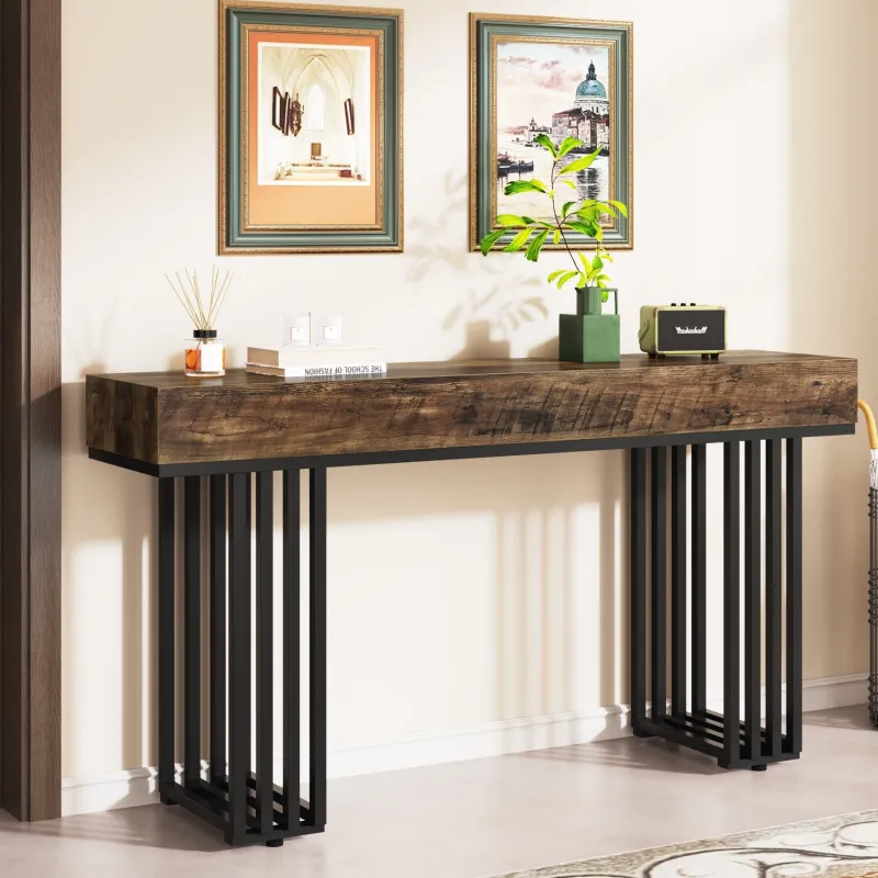 Tribesigns Console Tables|Console Tables*55-inch Console Table, Modern Entryway Table with Metal Legs