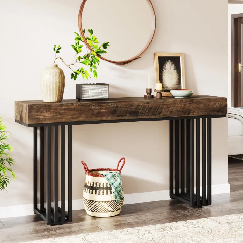 Tribesigns Console Tables|Console Tables*55-inch Console Table, Modern Entryway Table with Metal Legs
