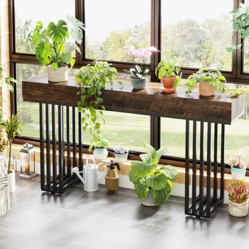 Tribesigns Console Tables|Console Tables*55-inch Console Table, Modern Entryway Table with Metal Legs