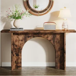Tribesigns Console Tables|Console Tables*63-Inch Console Table, Wood Farmhouse Entryway Table with Arch Brace