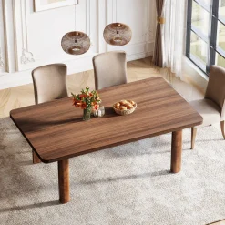 Tribesigns Dining Tables*63-Inch Dining Table, Wood Farmhouse Kitchen Table for 4-6