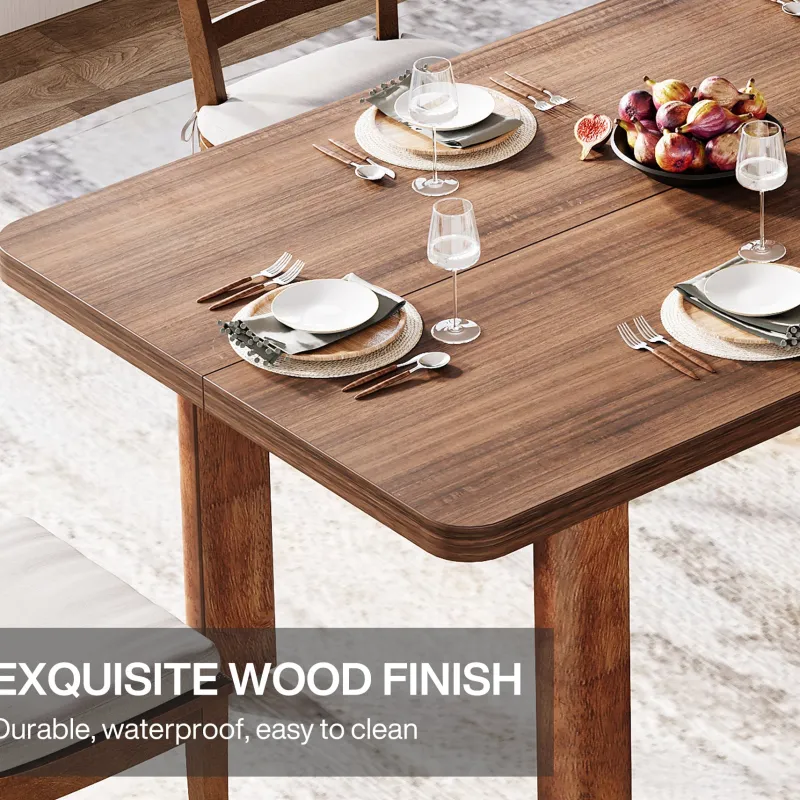 Tribesigns Dining Tables*63-Inch Dining Table, Wood Farmhouse Kitchen Table for 4-6