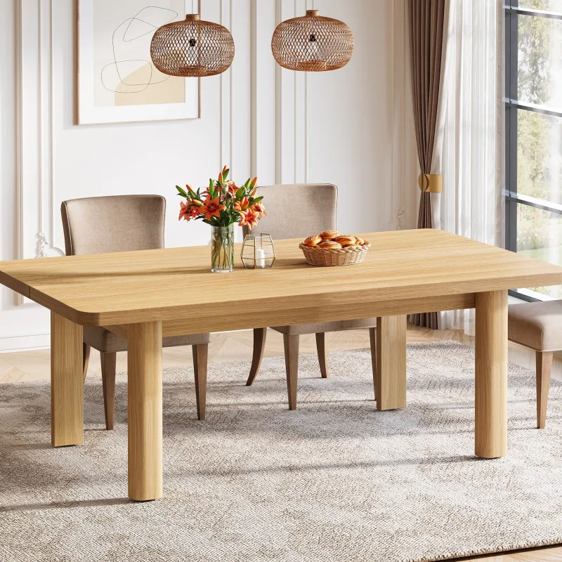 Tribesigns Dining Tables*63-Inch Dining Table, Wood Farmhouse Kitchen Table for 4-6