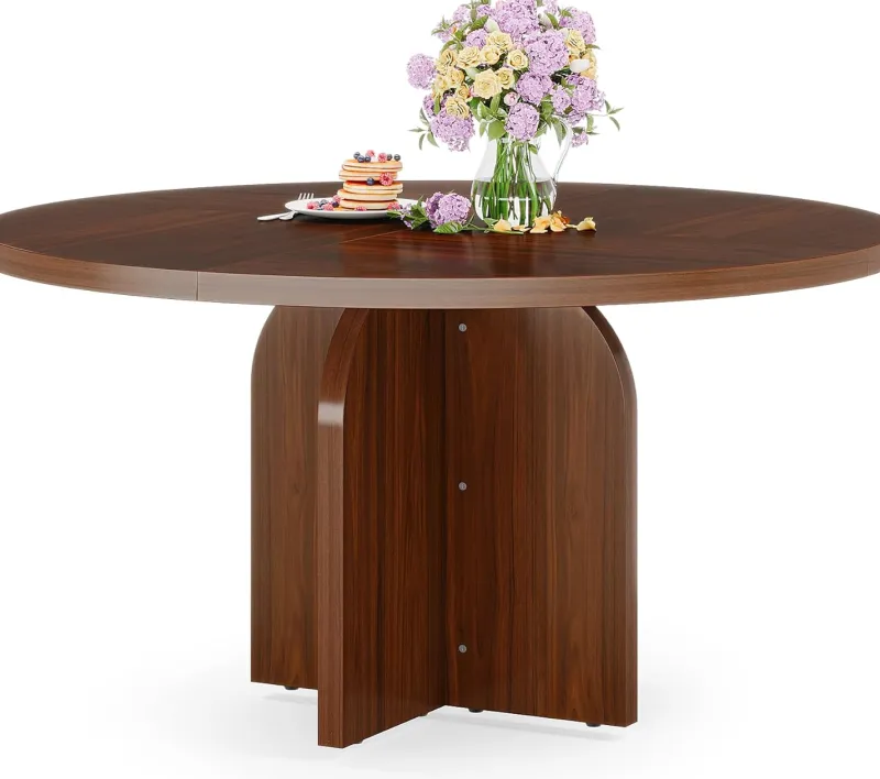 Tribesigns Dining Tables*47-Inch Dining Table, Wood Round Kitchen Table for 4-6
