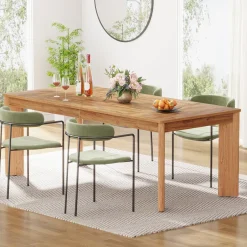 Tribesigns Dining Tables*63-inch Dining Table, Wooden Farmhouse Kitchen Table for 4-6