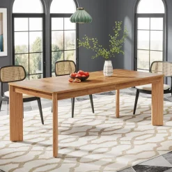 Tribesigns Dining Tables*63-inch Dining Table, Wooden Farmhouse Kitchen Table for 4-6