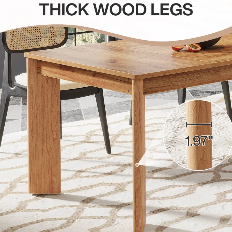 Tribesigns Dining Tables*63-inch Dining Table, Wooden Farmhouse Kitchen Table for 4-6
