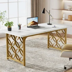 Tribesigns Desks*63-inch Executive Desk, Modern Office Desk Conference Table for 4-6 People