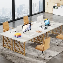 Tribesigns Desks*63-inch Executive Desk, Modern Office Desk Conference Table for 4-6 People
