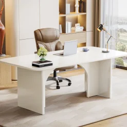 Tribesigns Desks*63-Inch Executive Desk, Modern Computer Desk with Arch Design Legs