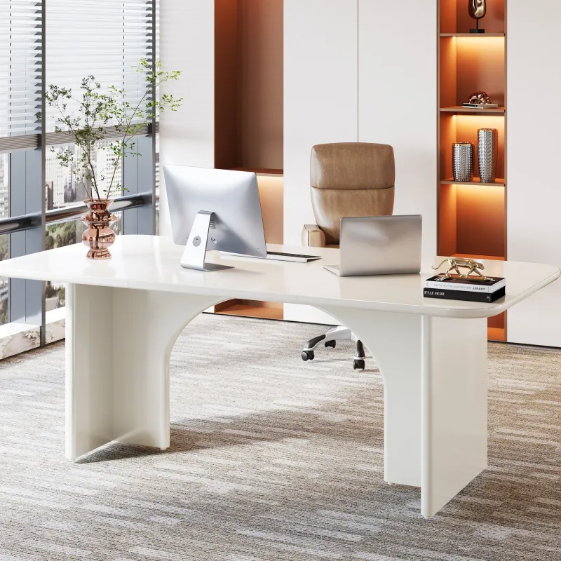 Tribesigns Desks*63-Inch Executive Desk, Modern Computer Desk with Arch Design Legs