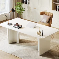 Tribesigns Desks*63-Inch Executive Desk, Modern Computer Desk with Arch Design Legs
