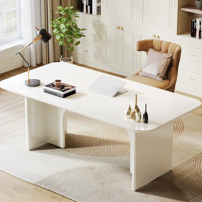 Tribesigns Desks*63-Inch Executive Desk, Modern Computer Desk with Arch Design Legs