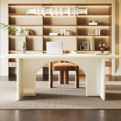 Tribesigns Desks*63-Inch Executive Desk, Modern Computer Desk with Arch Design Legs