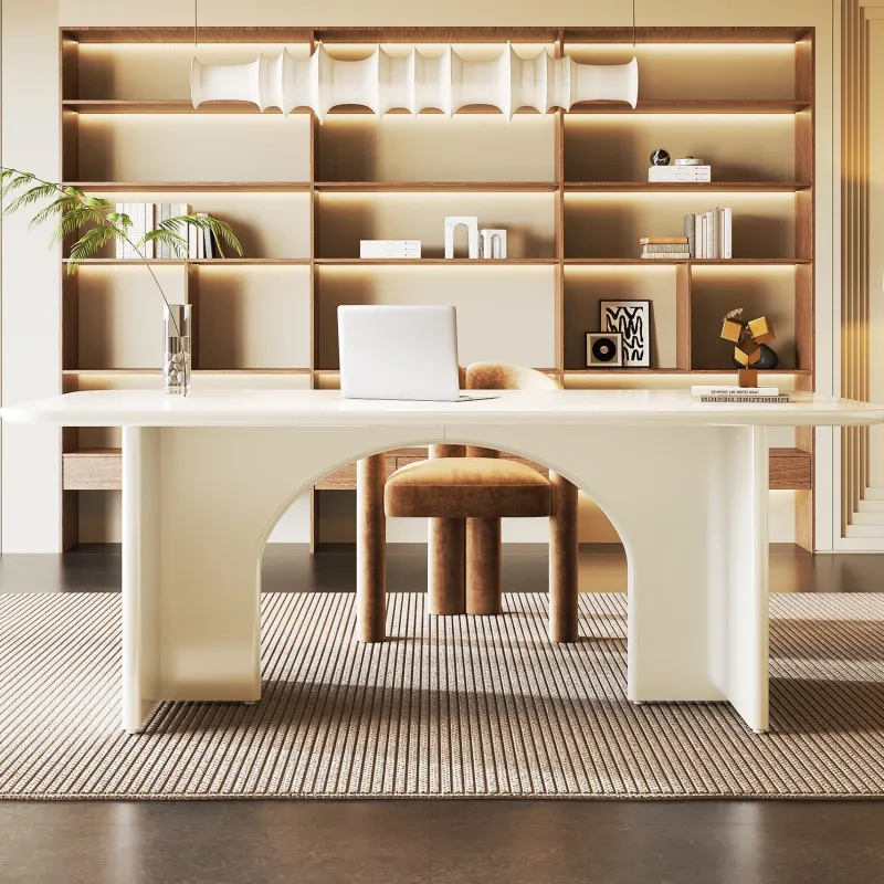 Tribesigns Desks*63-Inch Executive Desk, Modern Computer Desk with Arch Design Legs