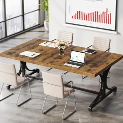 Tribesigns Desks*62.4-Inch Executive Desk, Rectangle Conference Table for 4-6 People