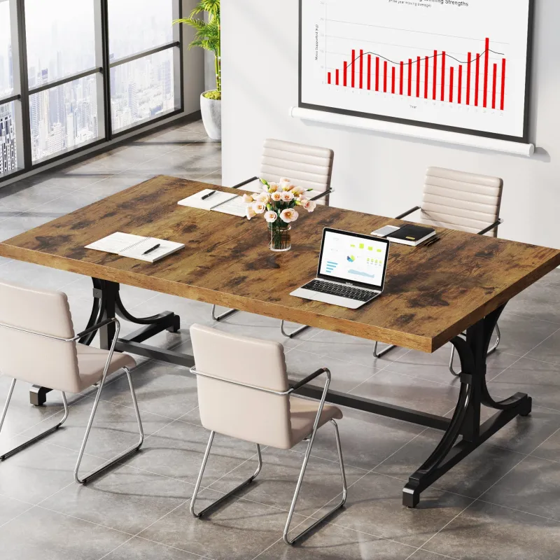 Tribesigns Desks*62.4-Inch Executive Desk, Rectangle Conference Table for 4-6 People
