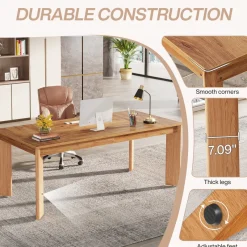 Tribesigns Desks*63-inch Executive Desk, Wood Computer Desk Conference Table