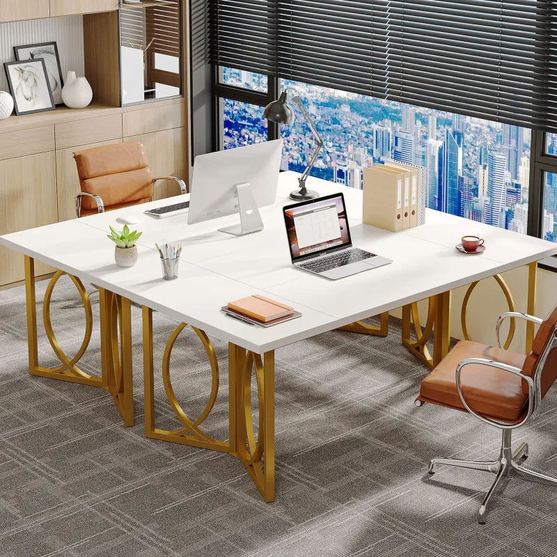 Tribesigns Desks*70.9-inch Executive Table, Wood Computer Desk with Metal Frame For Home Office