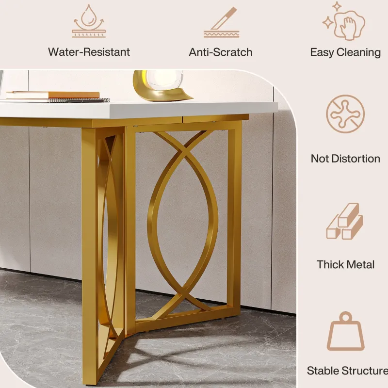 Tribesigns Desks*70.9-inch Executive Table, Wood Computer Desk with Metal Frame For Home Office