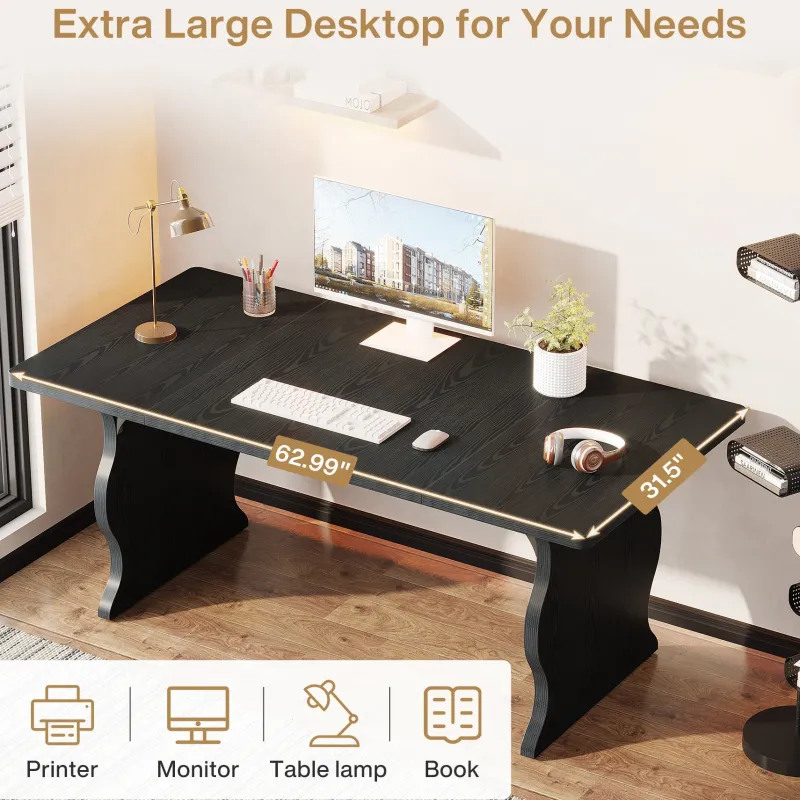 Tribesigns Desks*63-Inch Large Executive Desk, Sturdy Computer Desk Conference Table